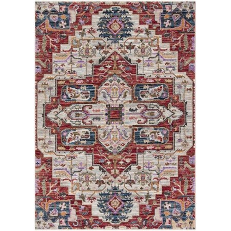 Safavieh 3 x 5 ft. Rectangle Nirvana Bohemian Area Rug Creme & Red NVA132C-3